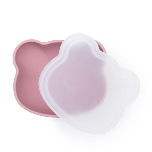 Tazón de silicona oso rosa polvoriento