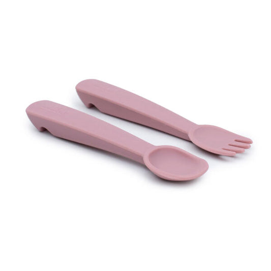 Juego de cubiertos de bebé rosado polvoriento