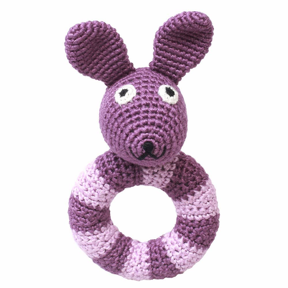 Hochet anneau - Lapin violet foncé