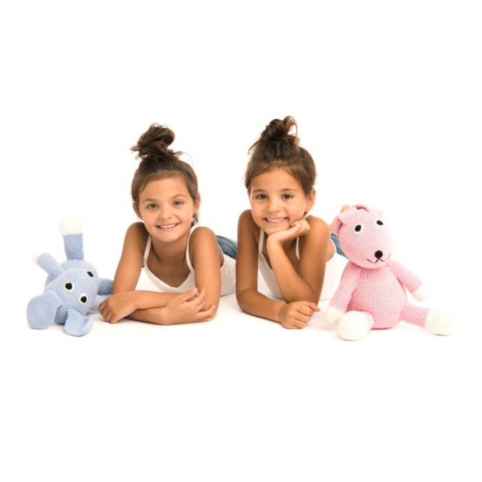 Peluche XL en Crochet - Lapin bleu clair