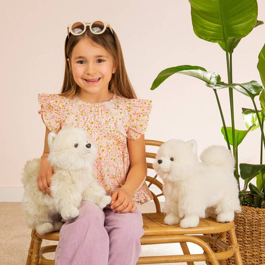 Peluche Spitz Blanc Debout