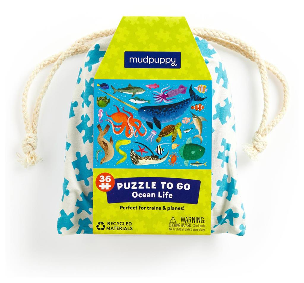 Puzzle animaux marins 36 pièces Mudpuppy - boîte et visuel