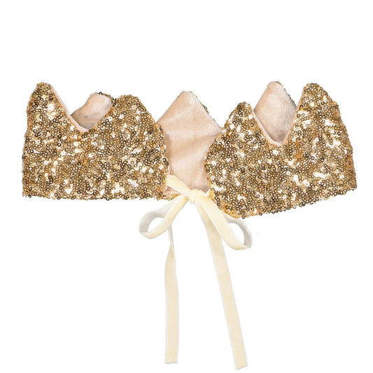 Couronne de princesse ornée de sequins dorés - Luciole et Petit Pois - photographie 2