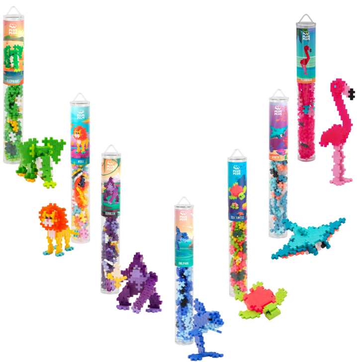 tube 100 pcs animaux jeu de construction plus plus