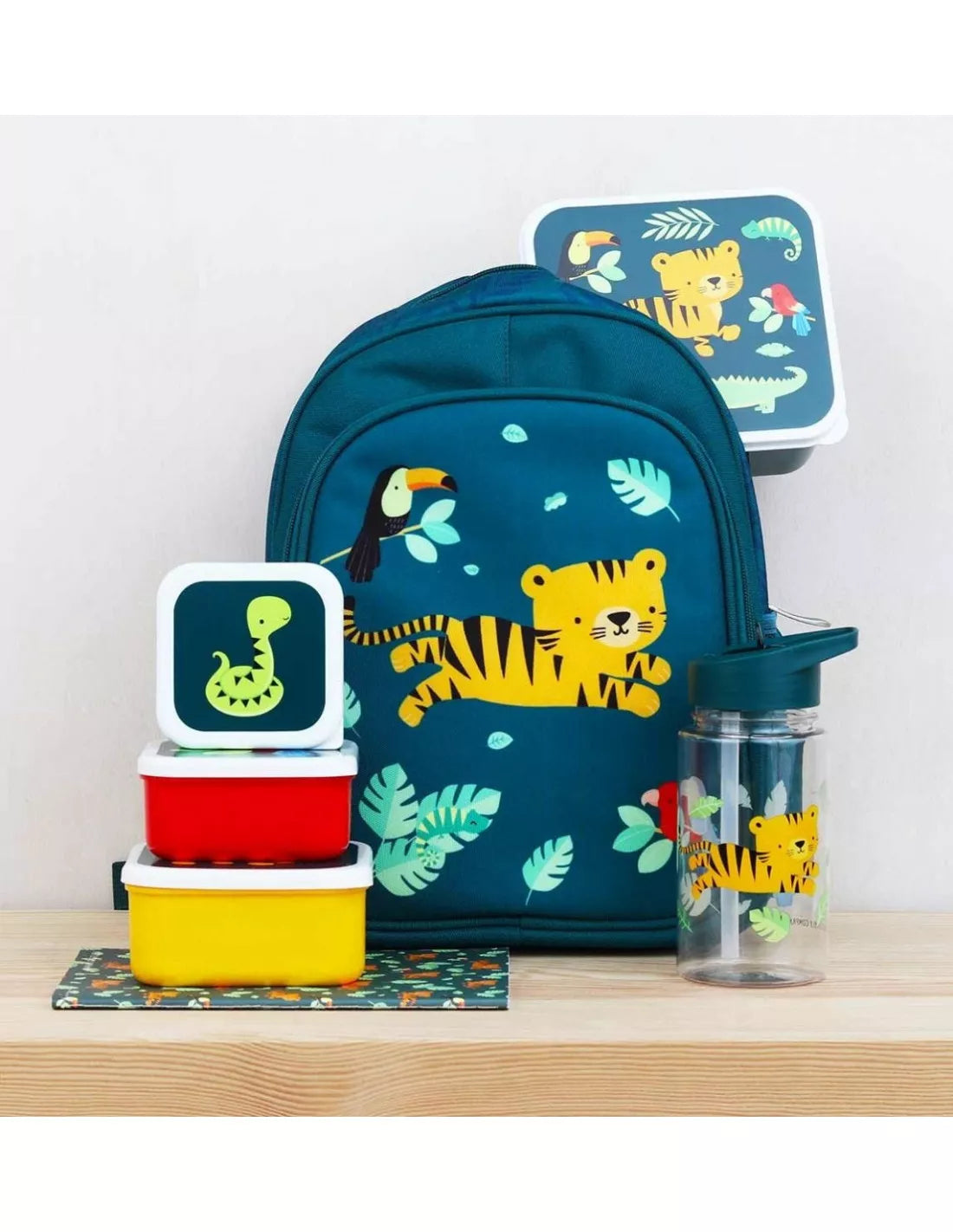 Pack de 4 Boîtes à Goûter et Déjeuner - Tigre