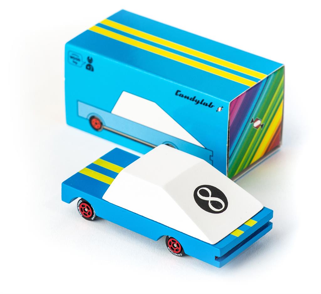 Voiture en Bois Candycar World - Racer Bleu #8 – vue produit 8