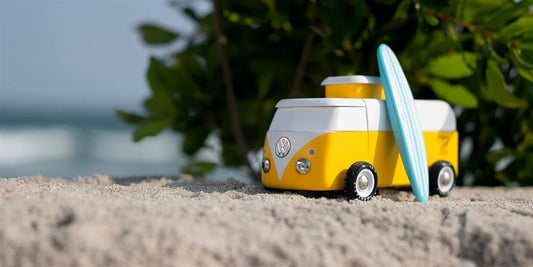 Voiture en Bois Candycar World - Van de Plage Jaune