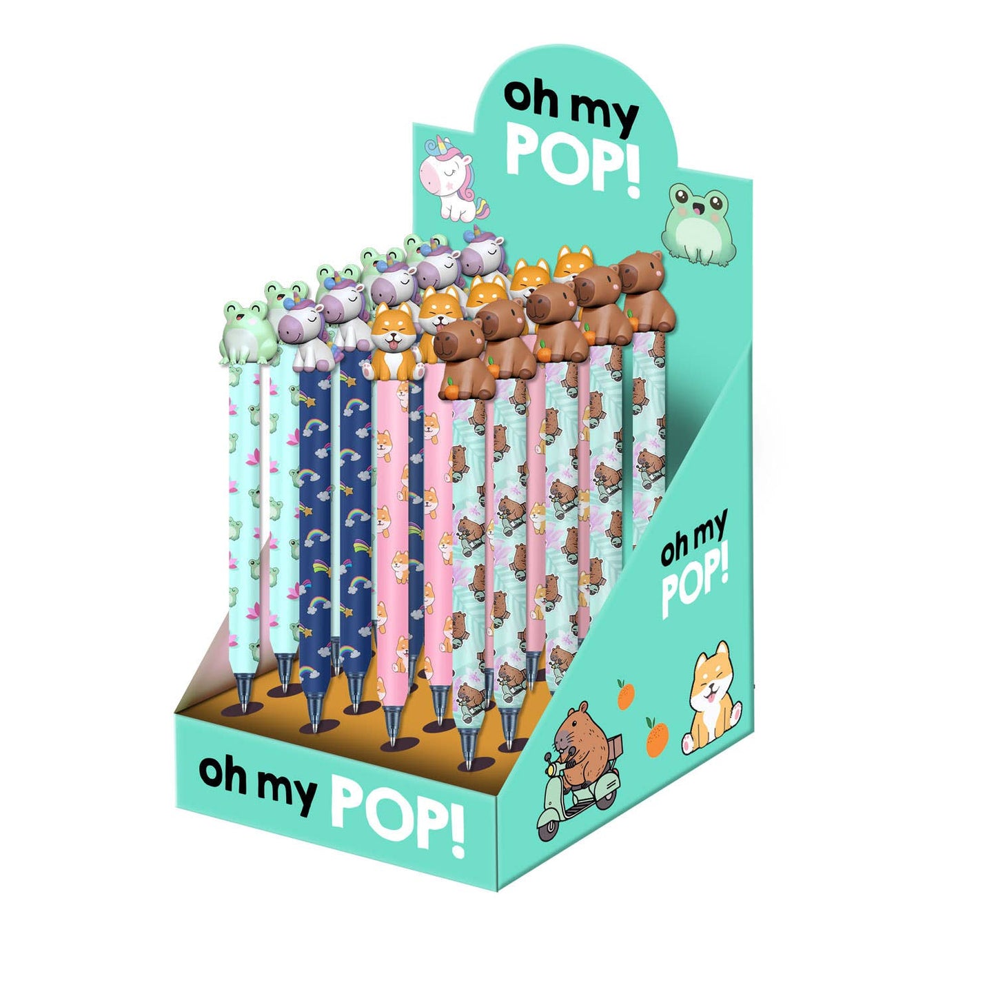 Présentoir 24 Unités Stylo Gel Effaçable Oh My Pop! « Mix »
