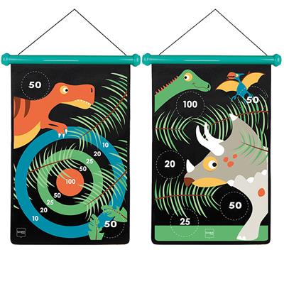 Scratch Active Play: JEU DE FLÉCHETTES MAGNÉTIQUES Le Monde des Dinos 36x55cm, imprimé en double face, en tube, 5+