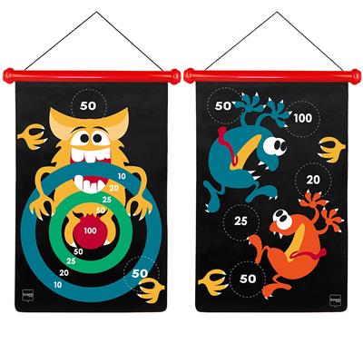 Scratch Active Play: JEU DE FLÉCHETTES MAGNÉTIQUES Monstres Fous 36x55cm, imprimé en double face, en tube, 5+