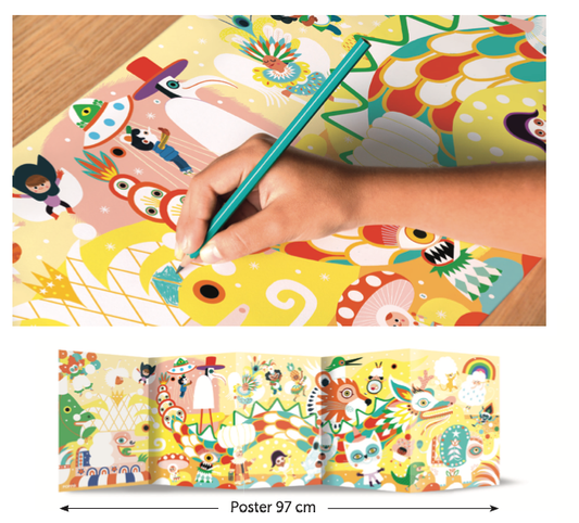 Panorama à colorier Carnaval