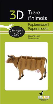 Modèle En Papier 3D - Vache Brune