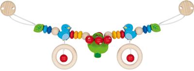Goki Baby Hochet pour Landau: OISEAU L40cm, avec clips, en bois, en boîte fenêtre