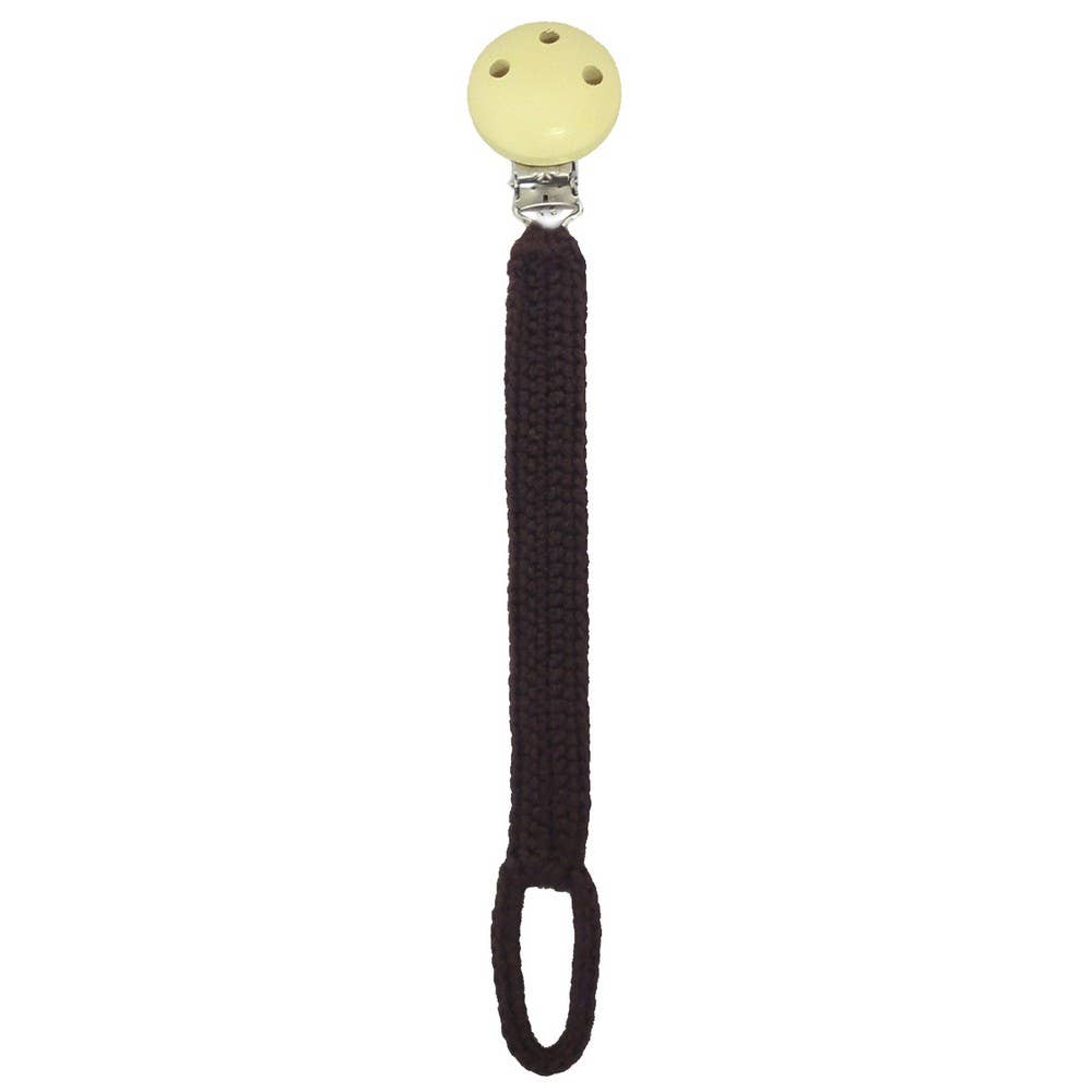 Attache-tétine au Crochet - Marron foncé