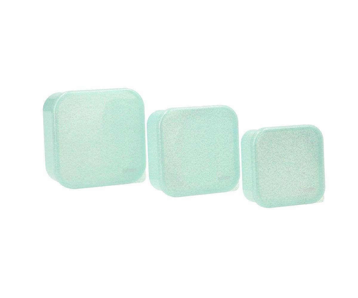 3 Boîtes Déjeuner Aqua Paillettes Turquoise