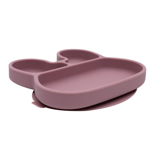 Plato de silicona de conejo rosado polvoriento