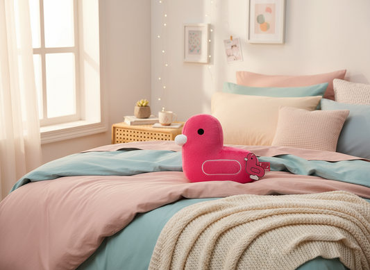 Coussin Canard Rose