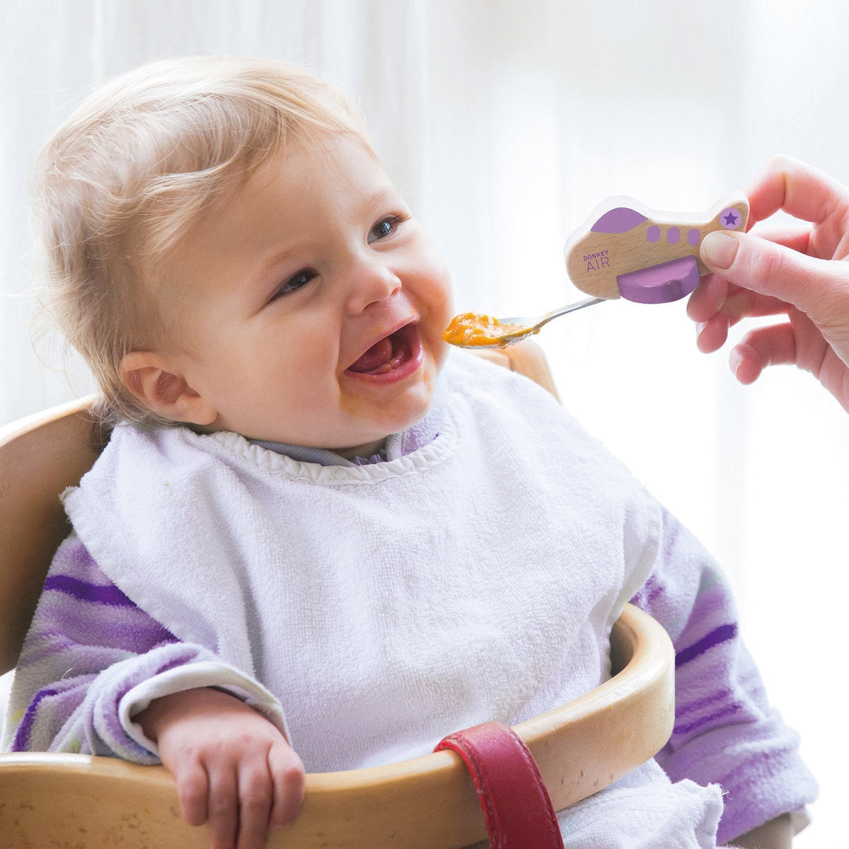 Vue complémentaire : Cuillère Enfant Avion Violet – Donkey Products