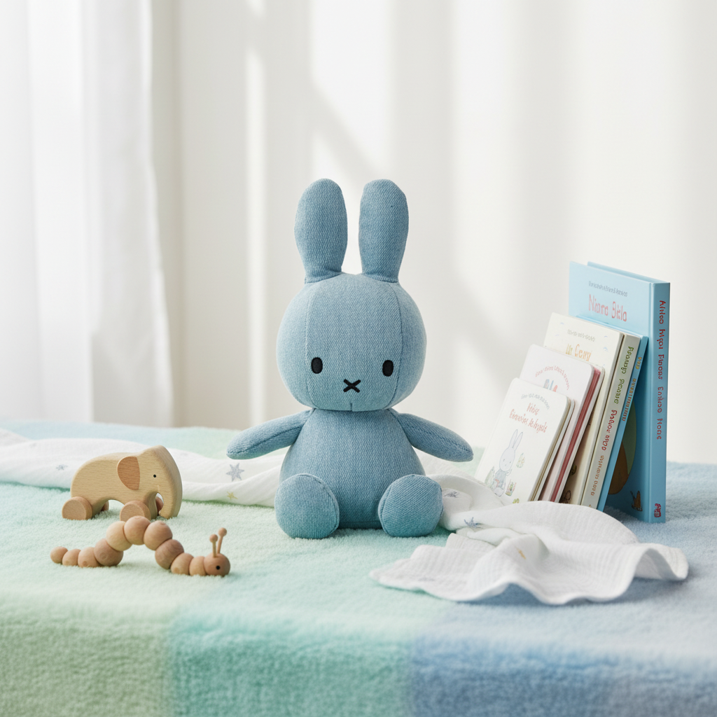 Peluche Lapin Miffy Denim Clair – visuel produit