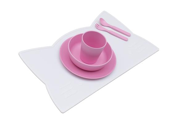 Juego de mesa de silicona de gato blanco