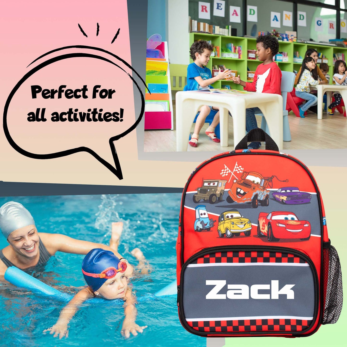 Sac à dos – Disney Cars Lightning McQueen rouge