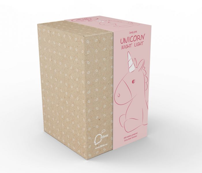 Luz de noche de unicornio rosa