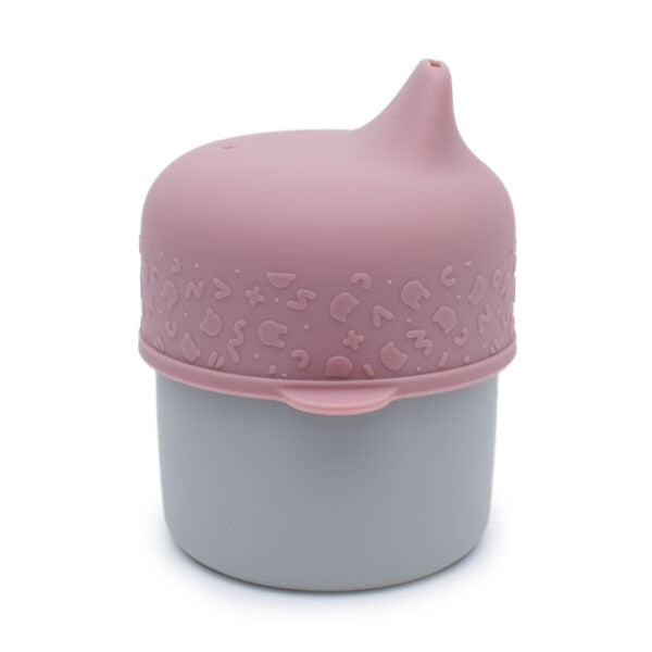 Deksel en mini stro stoffig roze