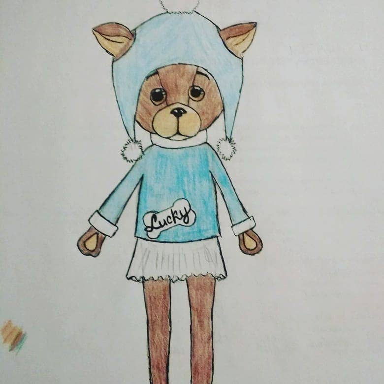 Poupée chien Lucky Kiki : Regard Tendre-38Cm