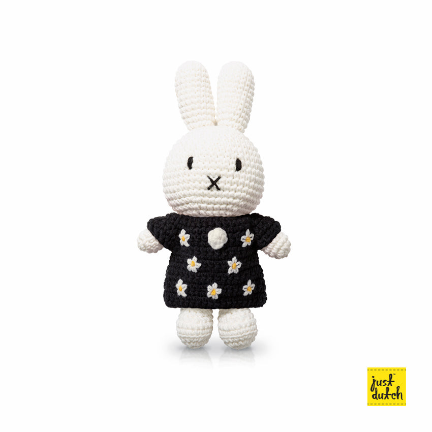 Peluche en Crochet Miffy - Robe Fleurs Noire