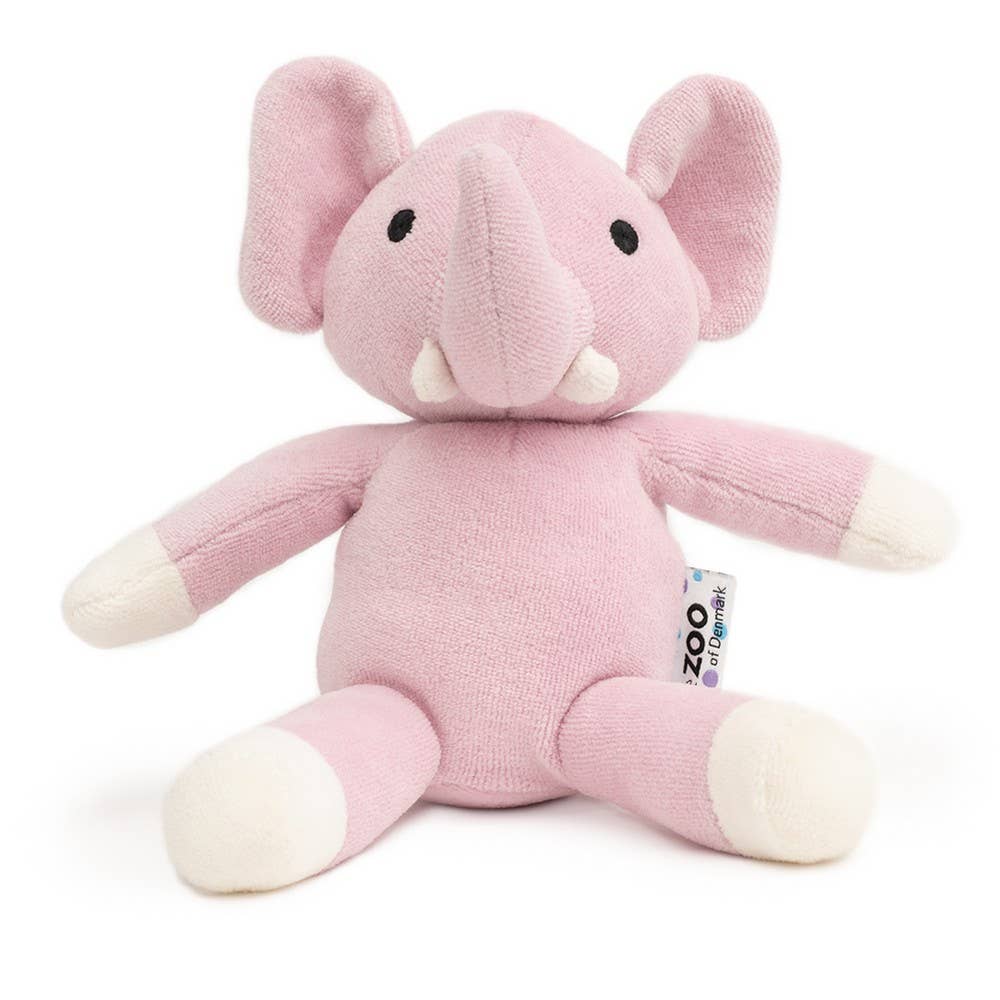 Peluche en velours bio - éléphant rose