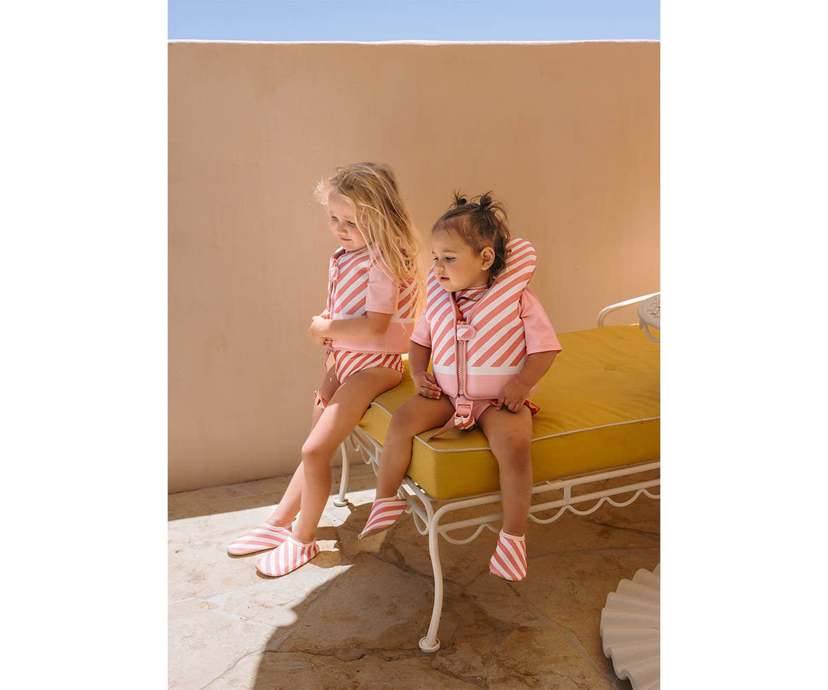 Gilet de flottation et d'apprentissage Stripes Bloom & Blush
