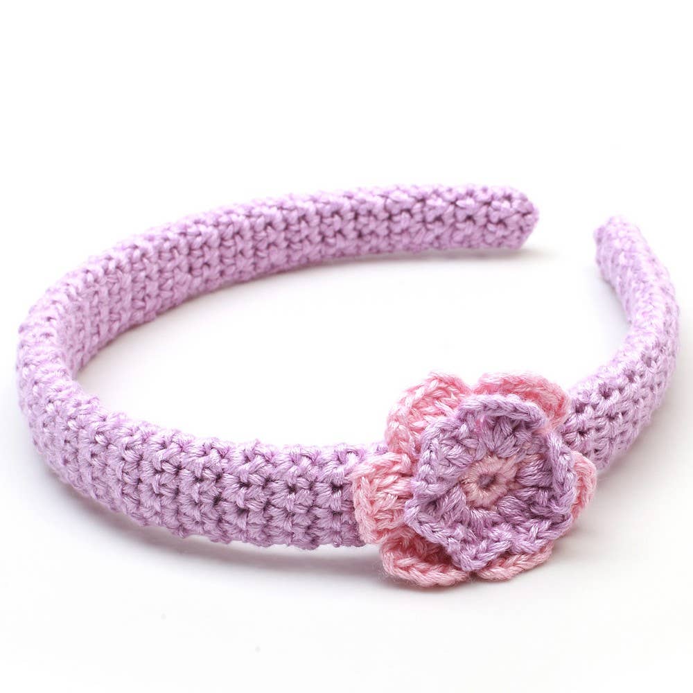 Serre-tête avec fleur - Violet clair