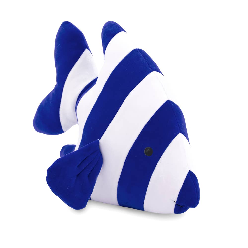 Peluche de poisson à rayures bleues pour enfants 40cm