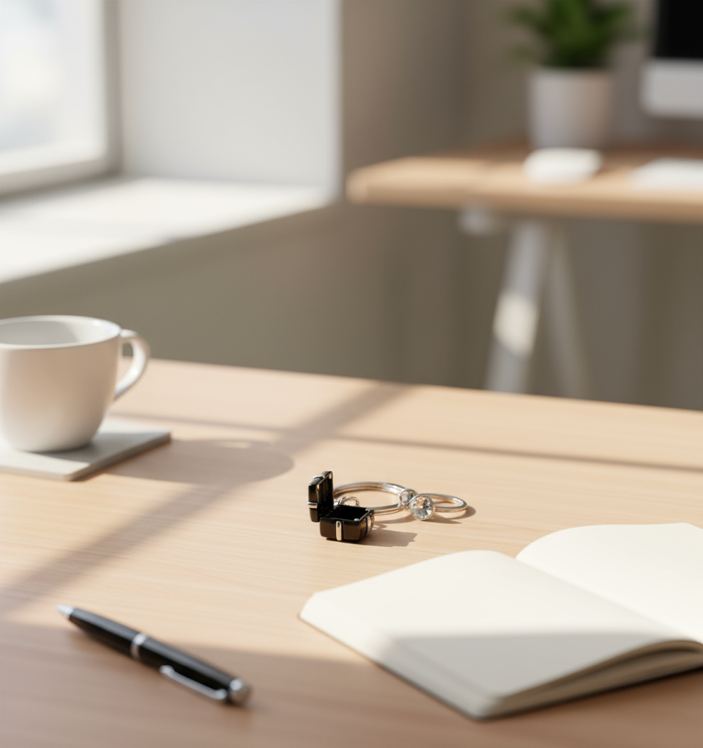 Porte clés Fiançailles Noir