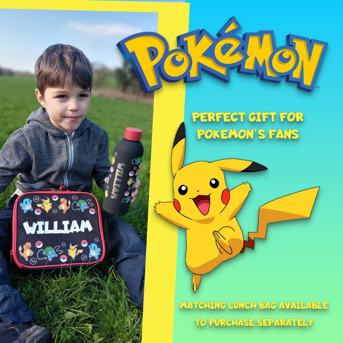 Gourde en acier inoxydable – Pokémon rouge