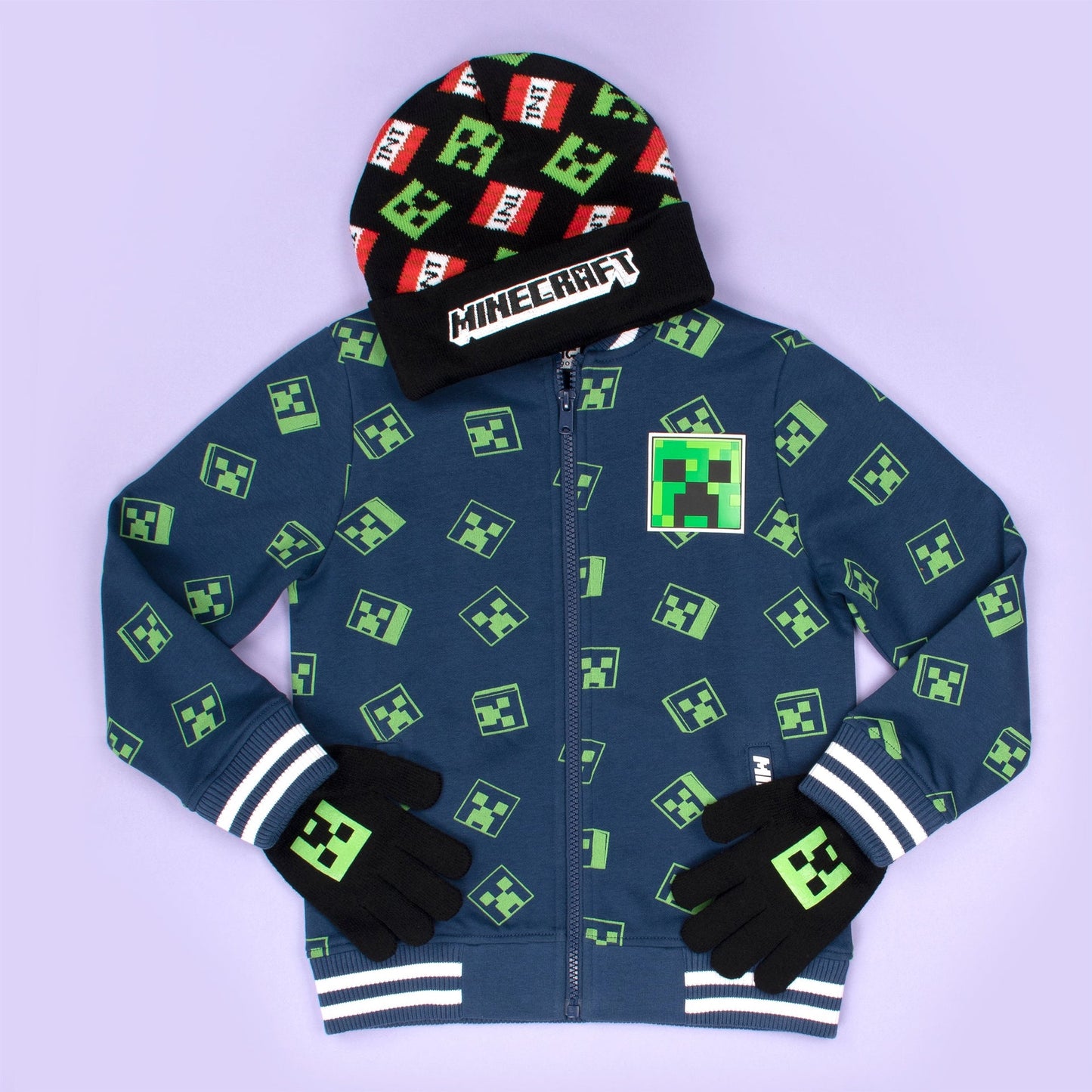 Minecraft Hat & Gloves Set