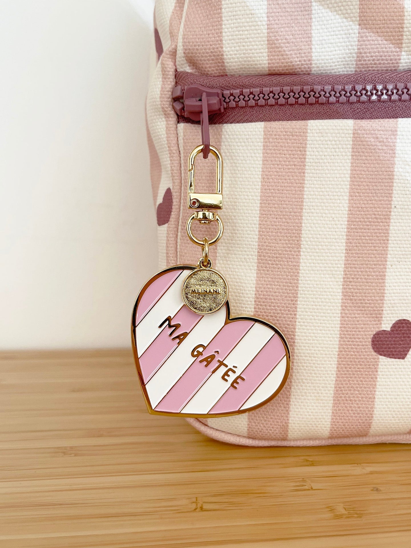 Porte-clés charm émaillé - ZOÉ