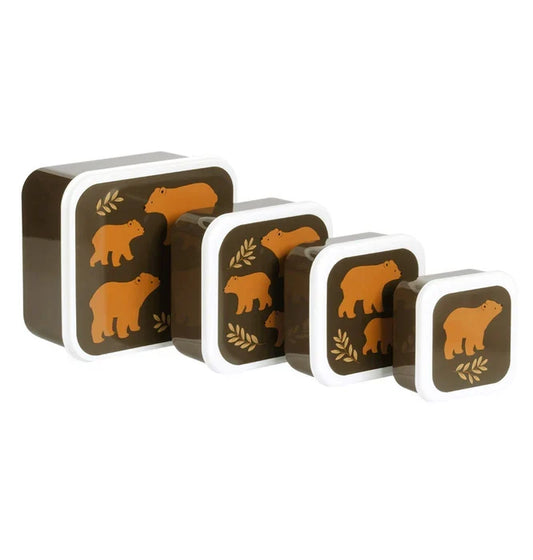 Lot de 4 boîtes repas et goûter - Ours – vue 2 – A Little Lovely Company