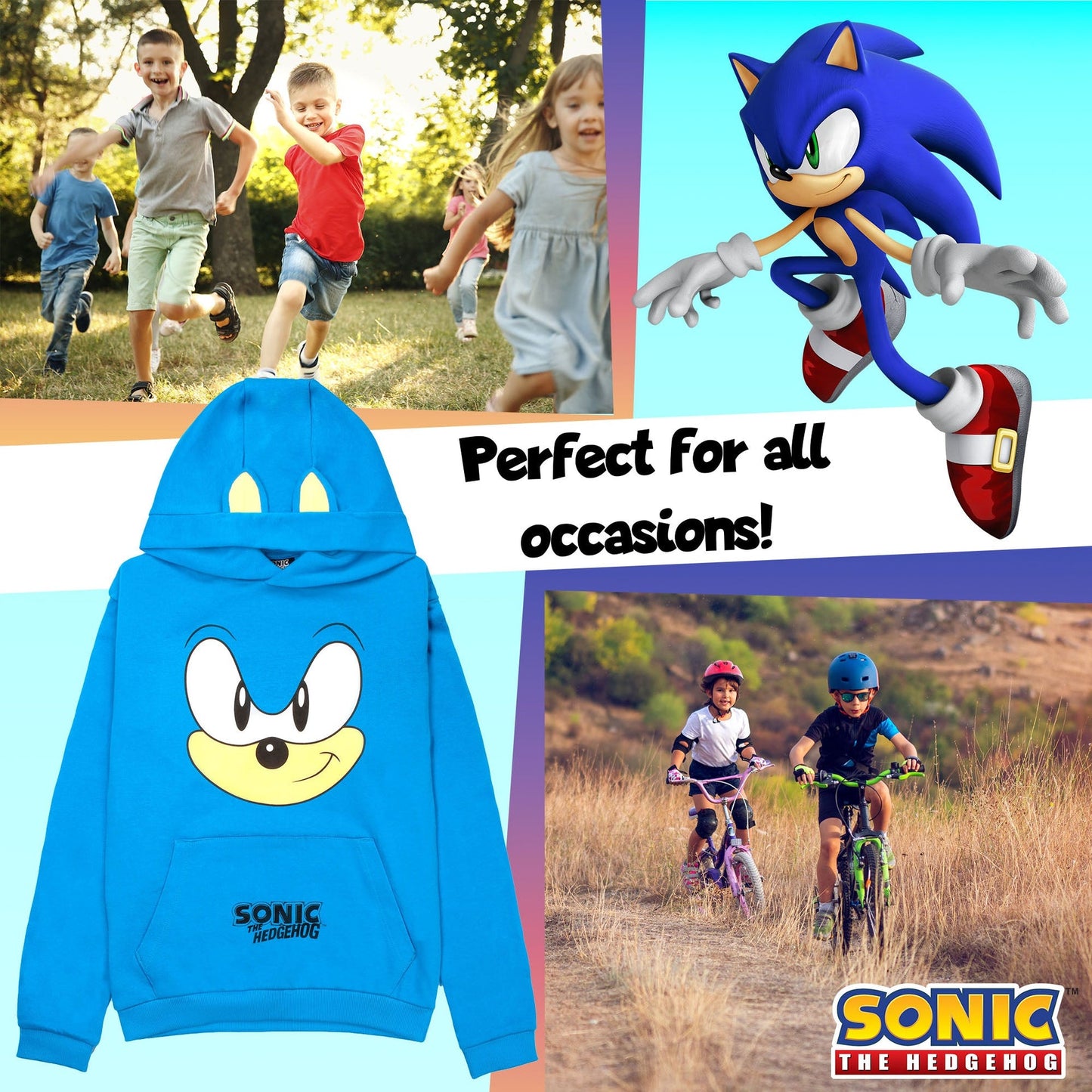 Sweat à capuche Sonic – THE HEDGEHOG Boys – 100% Cotton Hooded