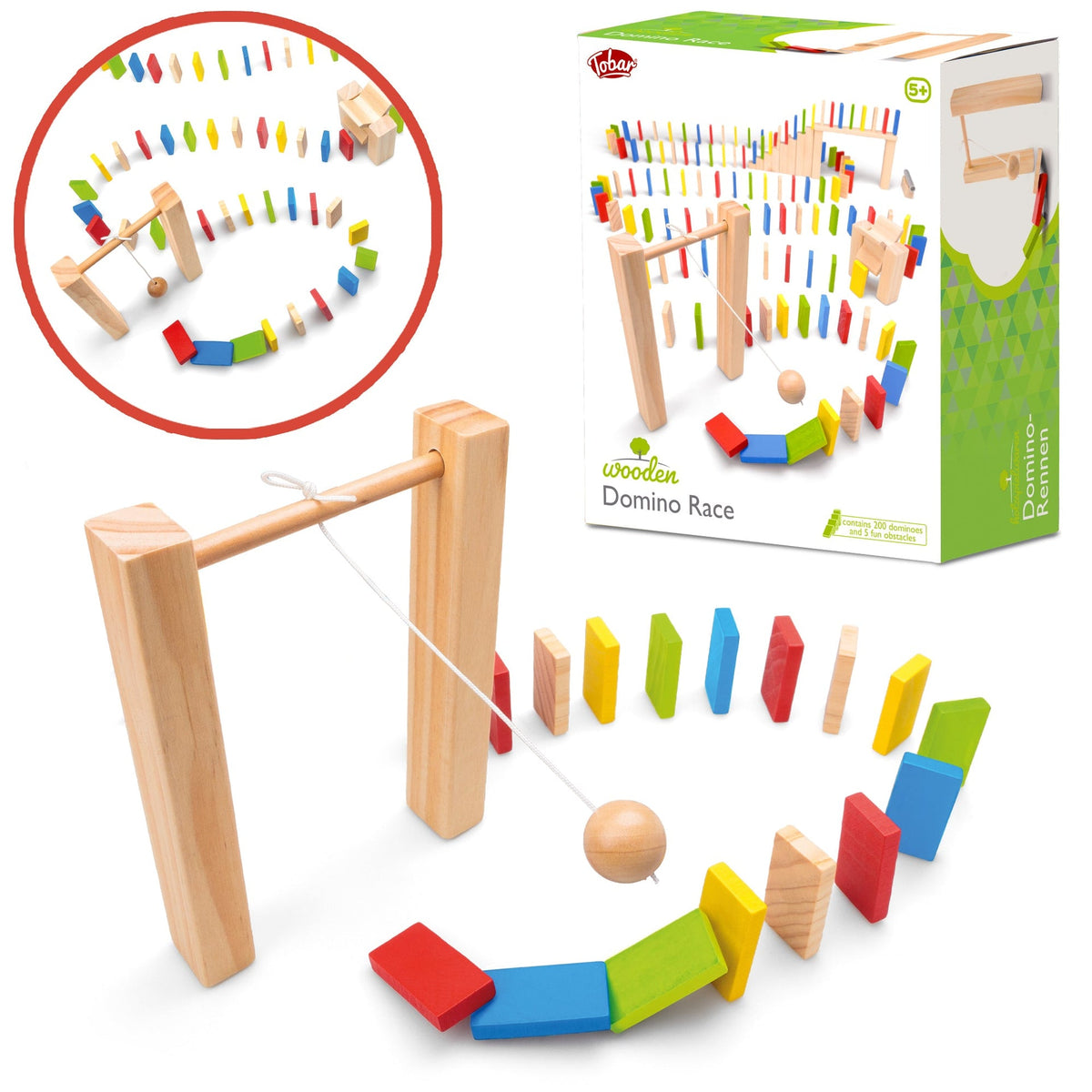 Course de Dominos en Bois – 200 Pièces