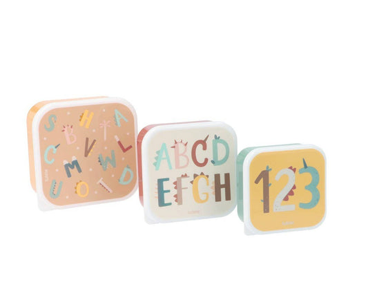 3 Boîtes Déjeuner Lettres de l'Alphabet Rigolotes