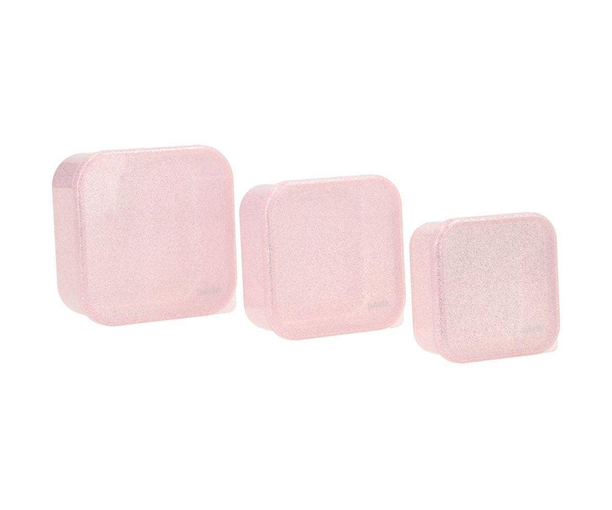 3 Boîtes Déjeuner Rose Pailleté