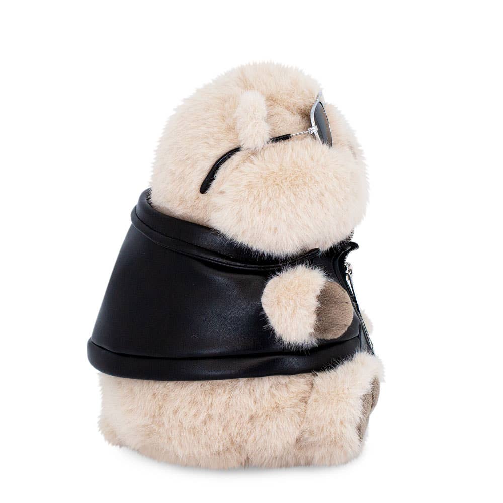 Peluche Hamster avec veste en cuir