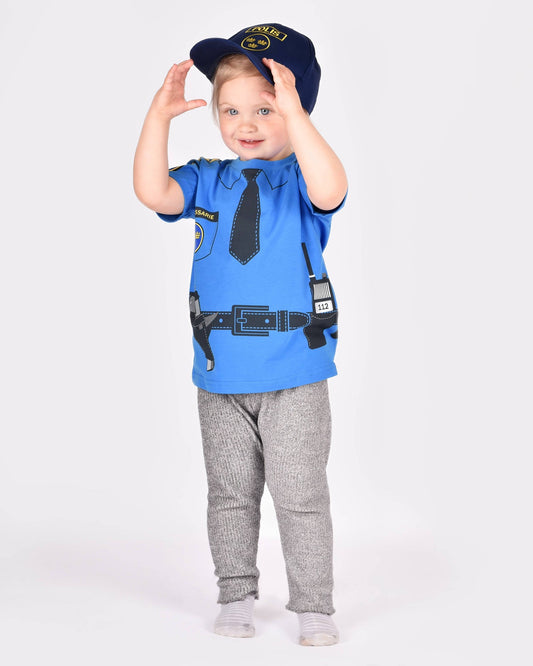 T-shirt Police en coton biologique 98-104 cl 2-4 ans
