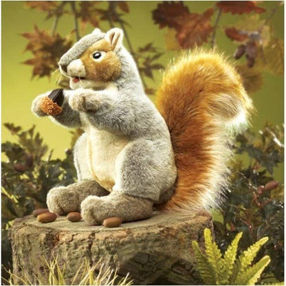 Marionnette à main Ecureuil gris/Écureuil gris 2553 Folkmanis réaliste