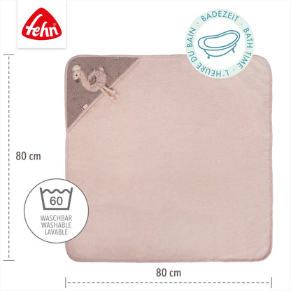 Kapuzenbadetuch Flamingo