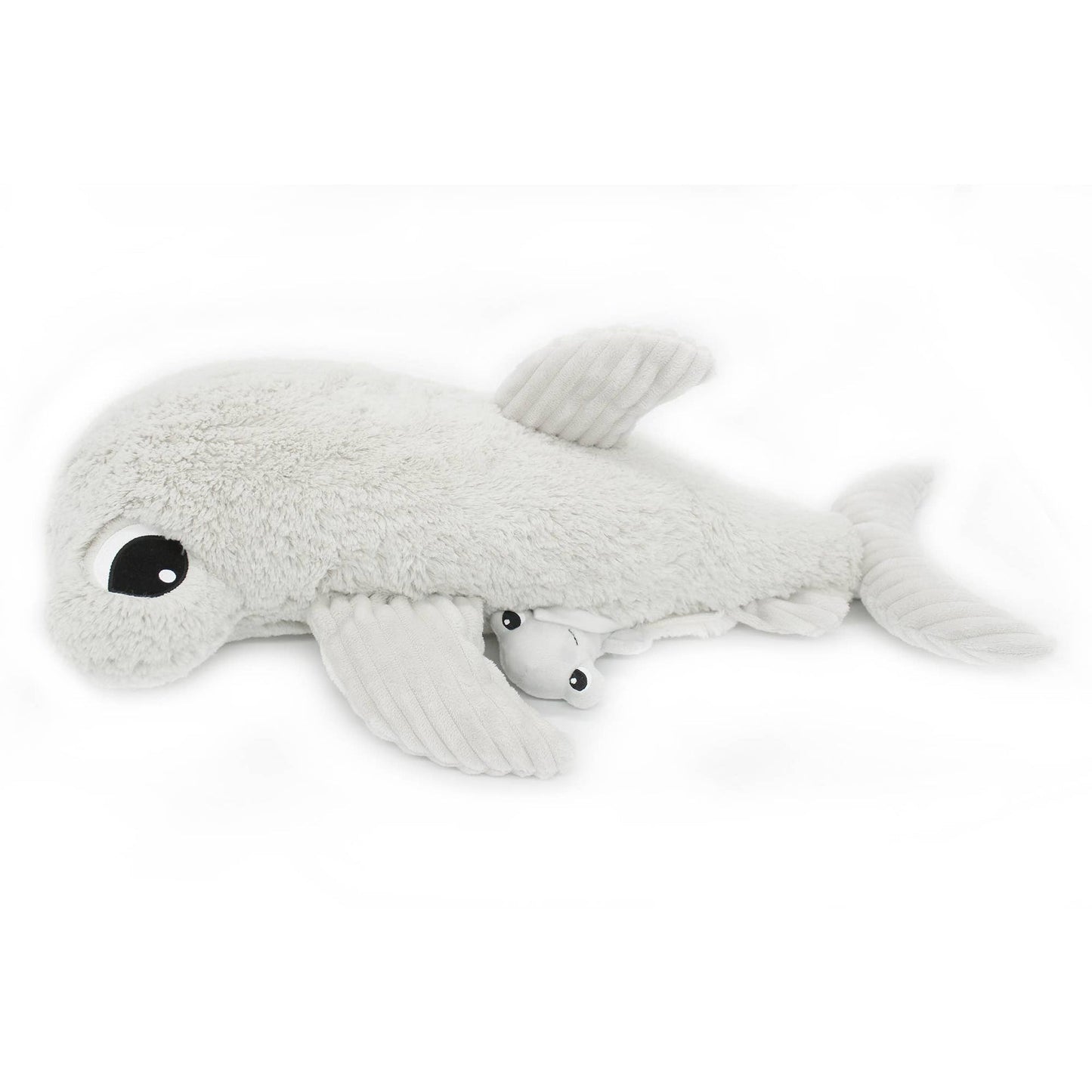 Peluche Ptipotos Maman et Bébé Requin Marteau - Gris Clair