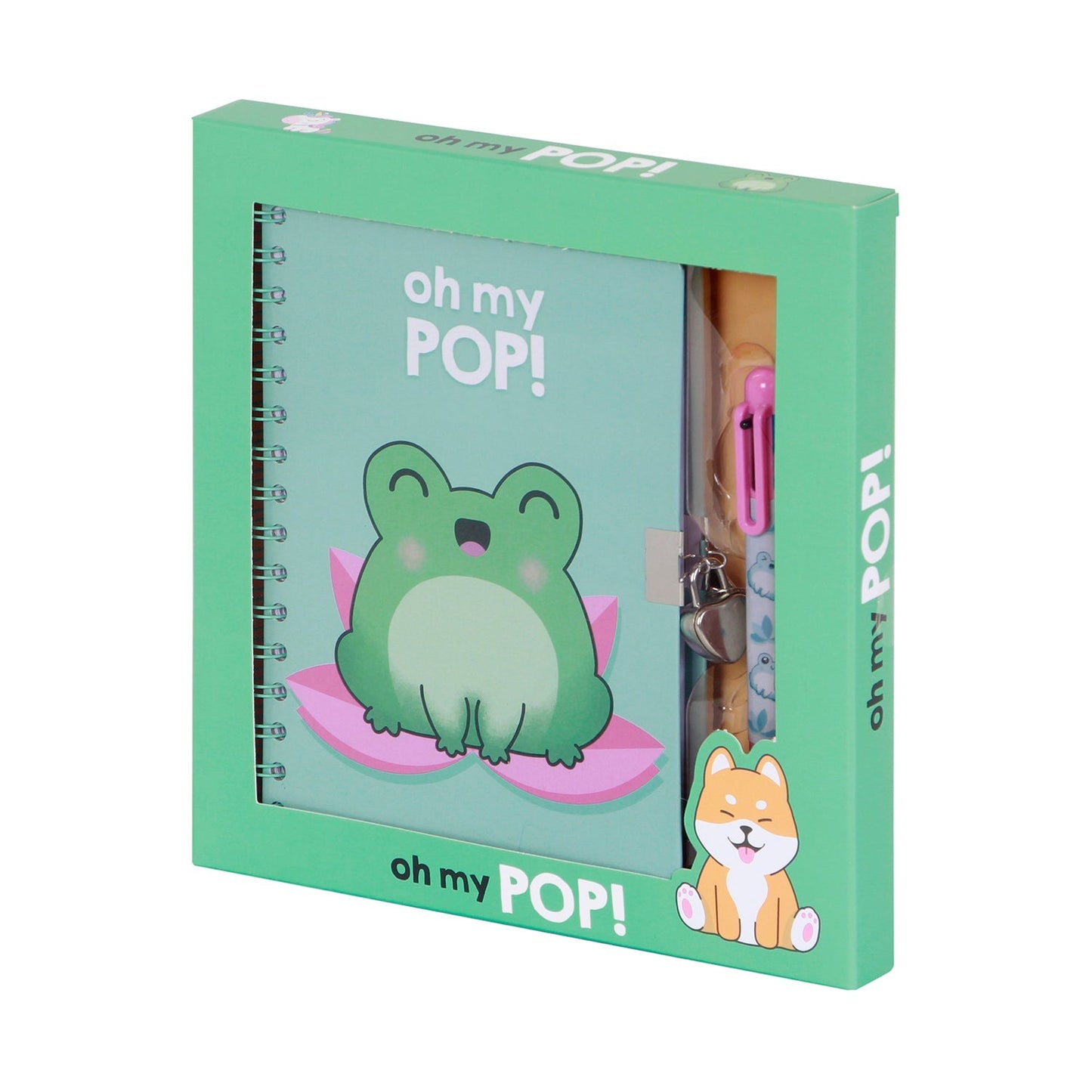 Coffret Journal + Stylo 6 Couleurs Oh My Pop! « Froggy »