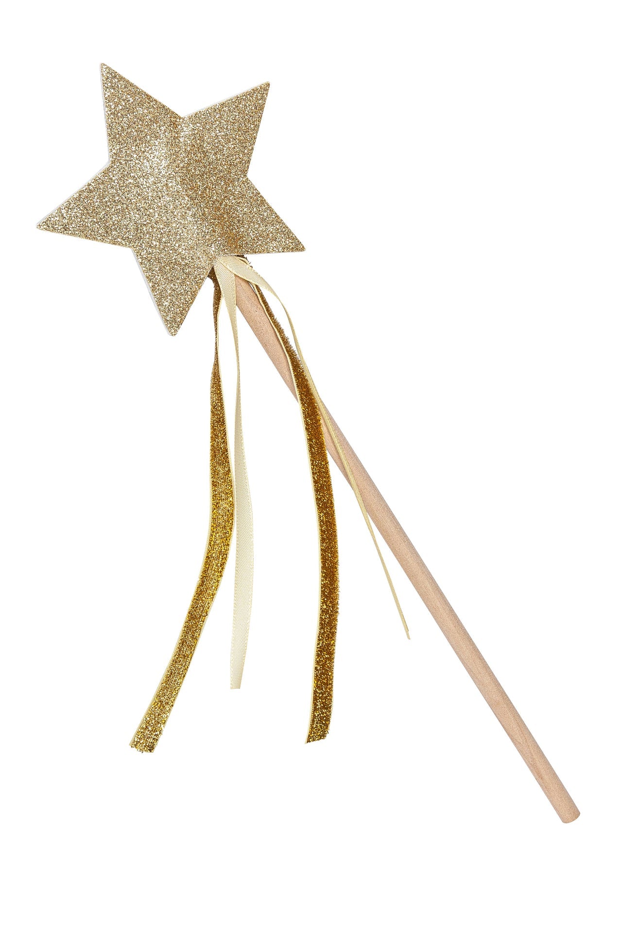 Baguette Magique Étoile – Bois & Paillettes Or