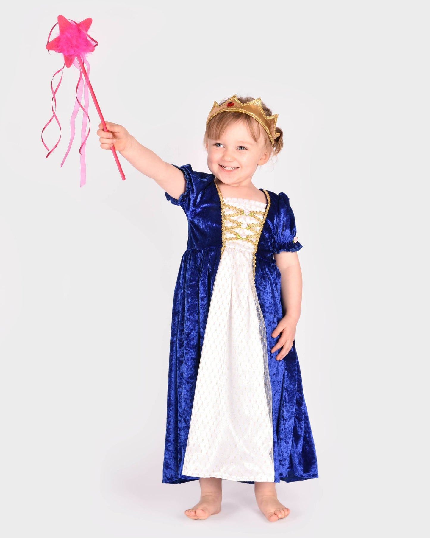 Robe de princesse en velours bleu pour 2-4 ans (taille 98-104)